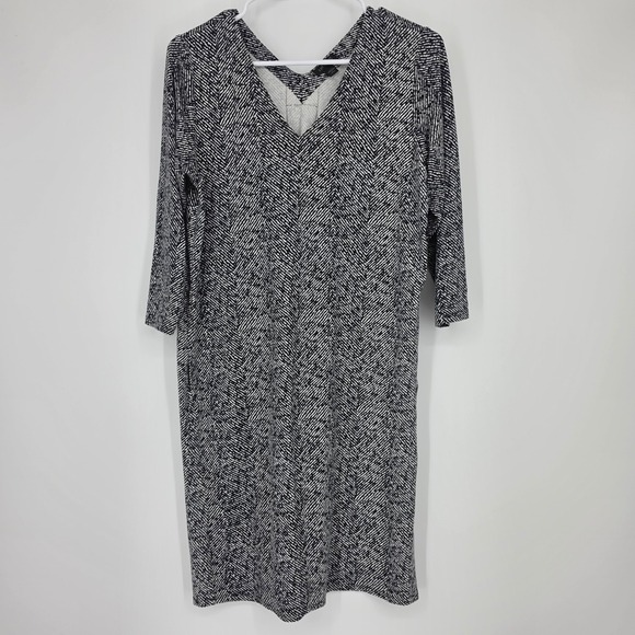 J. Jill Dresses & Skirts - J. Jill Wearever Shift Dress Small Petite Black White Herringbone Career Pockets